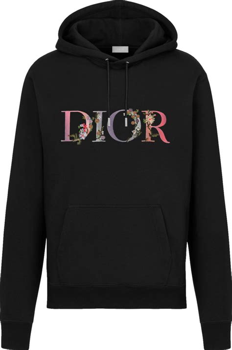 dior flower embroidered hoodie|Dior embroidered hoodie.